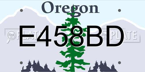 E458BD Oregon License Plate