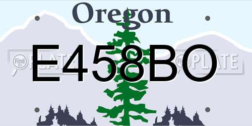E458BO Oregon License Plate