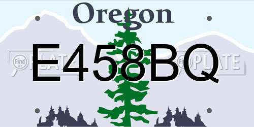 E458BQ Oregon License Plate