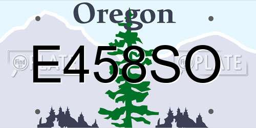 E458SO Oregon License Plate