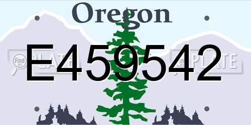 E459542 Oregon License Plate