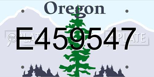 E459547 Oregon License Plate