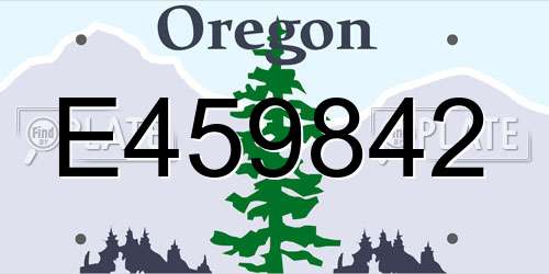 E459842 Oregon License Plate