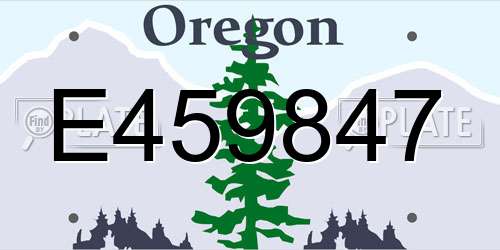 E459847 Oregon License Plate