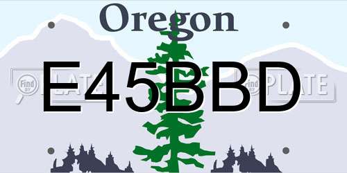 E45BBD Oregon License Plate