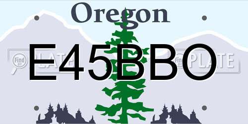 E45BBO Oregon License Plate