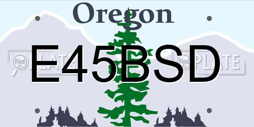 E45BSD Oregon License Plate
