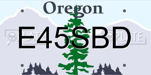 E45SBD Oregon License Plate