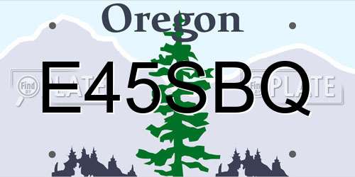 E45SBQ Oregon License Plate