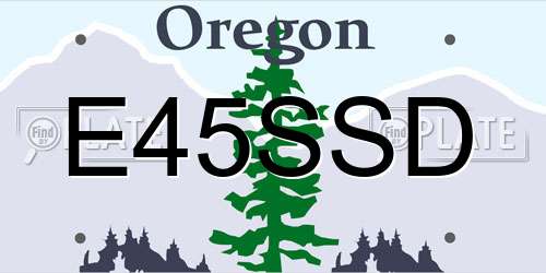 E45SSD Oregon License Plate