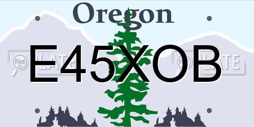 E45XOB Oregon License Plate