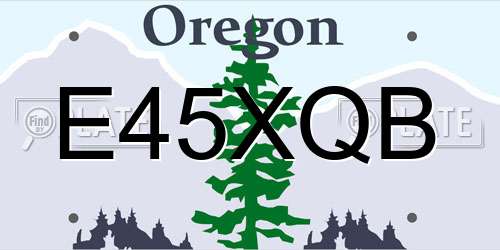 E45XQB Oregon License Plate