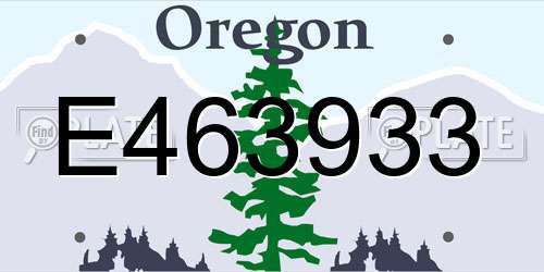 E463933 Oregon License Plate