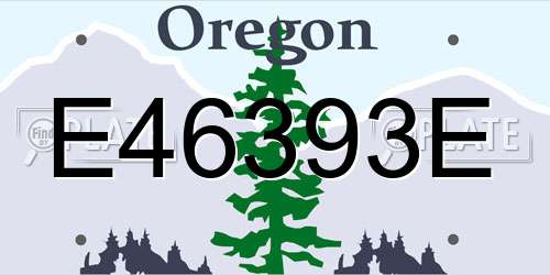 E46393E Oregon License Plate