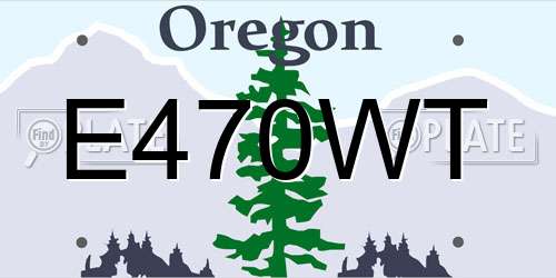E470WT Oregon License Plate