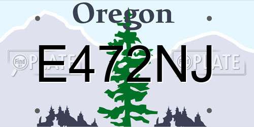 E472NJ Oregon License Plate