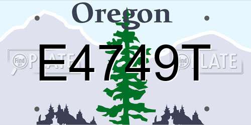 E4749T Oregon License Plate