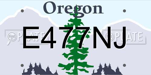 E477NJ Oregon License Plate