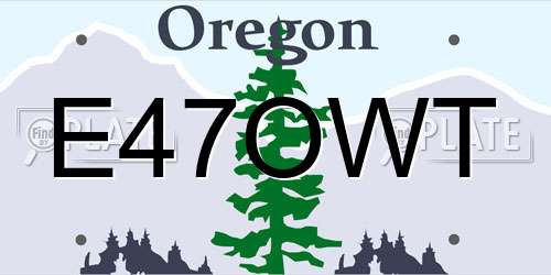 E47OWT Oregon License Plate