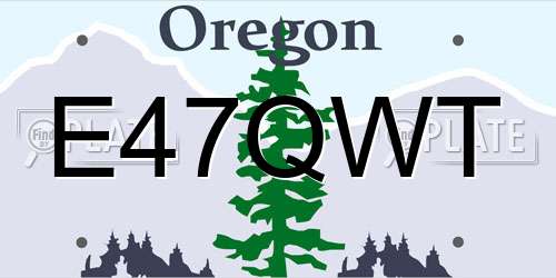 E47QWT Oregon License Plate