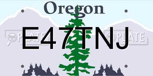 E47TNJ Oregon License Plate