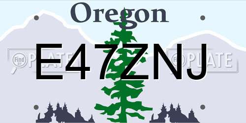E47ZNJ Oregon License Plate
