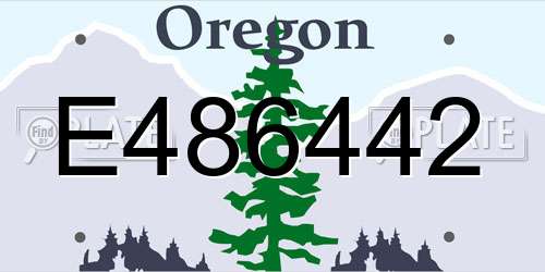 E486442 Oregon License Plate
