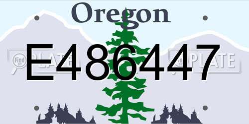 E486447 Oregon License Plate