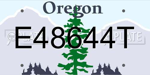 E48644T Oregon License Plate