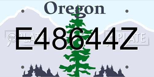 E48644Z Oregon License Plate