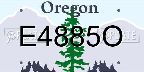 E4885O Oregon License Plate