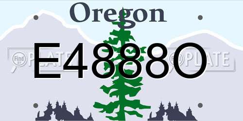E4888O Oregon License Plate