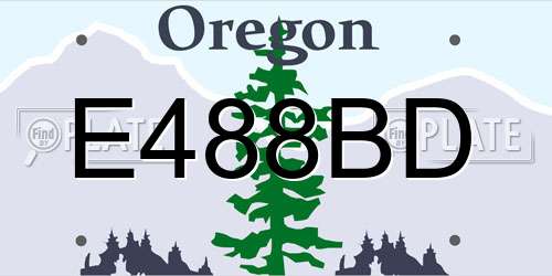 E488BD Oregon License Plate