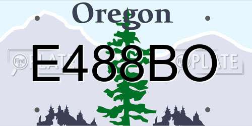 E488BO Oregon License Plate