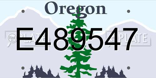 E489547 Oregon License Plate