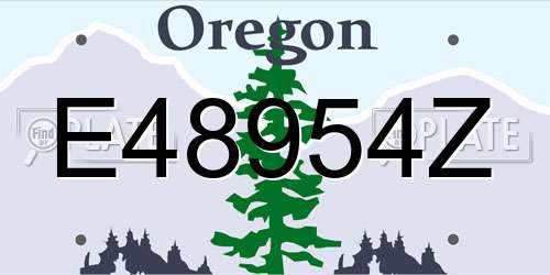 E48954Z Oregon License Plate