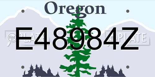 E48984Z Oregon License Plate