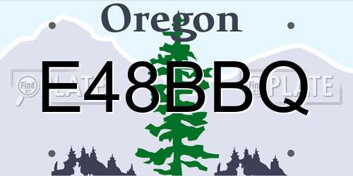 E48BBQ Oregon License Plate