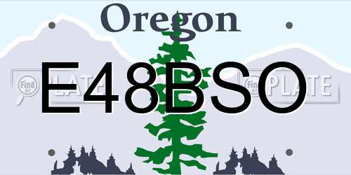 E48BSO Oregon License Plate