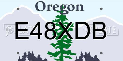 E48XDB Oregon License Plate
