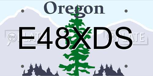 E48XDS Oregon License Plate