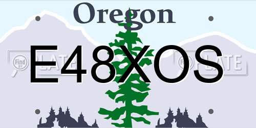 E48XOS Oregon License Plate