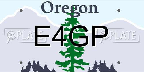 E4GP Oregon License Plate