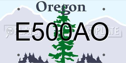 E500AO Oregon License Plate