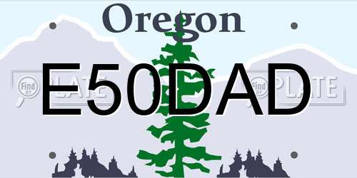 E50DAD Oregon License Plate