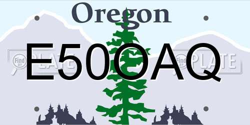 E50OAQ Oregon License Plate