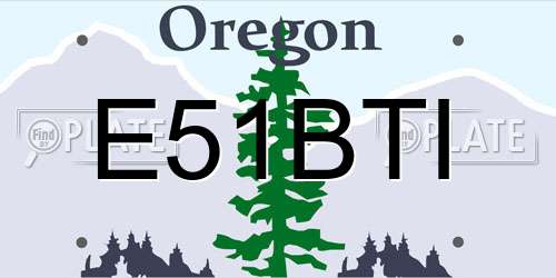 E51BTI Oregon License Plate