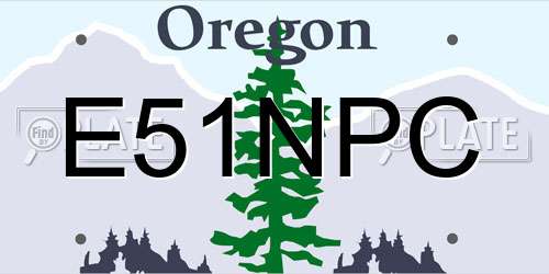 E51NPC Oregon License Plate
