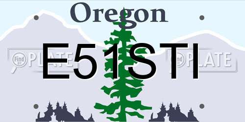 E51STI Oregon License Plate
