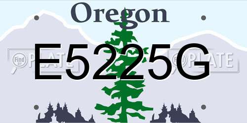 E5225G Oregon License Plate
